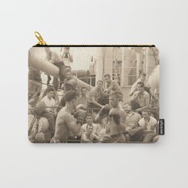 Past Time Battles Carry-All Pouch | Film, Truth, Irl, Black And White, Reallife, Veteran, Battle, Digital, Navy, Vintage 
