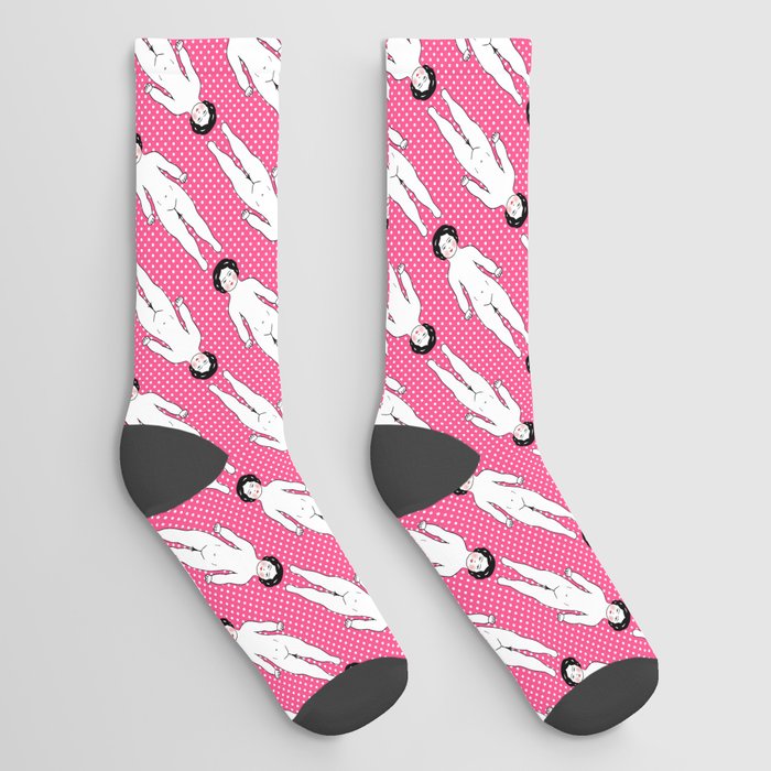 Frozen Charlottes - Hot Pink Socks