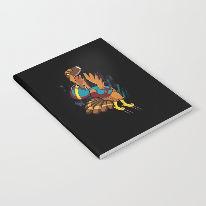 Turkey Football Game Player Autumn Thanksgiving Notebook