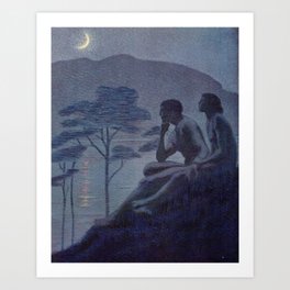 "Give me nights perfectly quiet... and I looking up at the stars" (Margaret C Cook, Leaves of Grass) Art Print