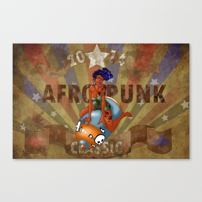 Afro Punk : Bomber chick Canvas Print