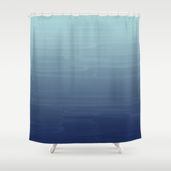 Light Blue To Navy Painted Grant, Dark Blue And Teal Shower Curtain