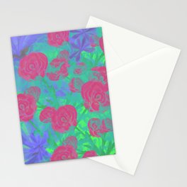 Flowers for You Spring Green  Stationery Card