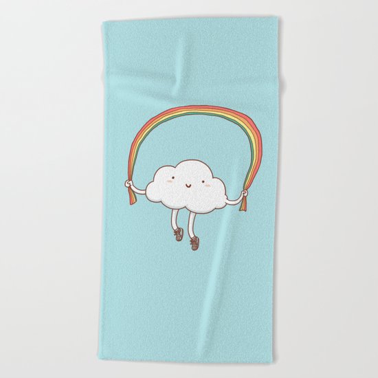Rainbow Skipping Beach Towel