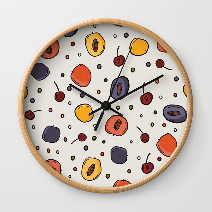 Summer Fruit Pattern Wall Clock