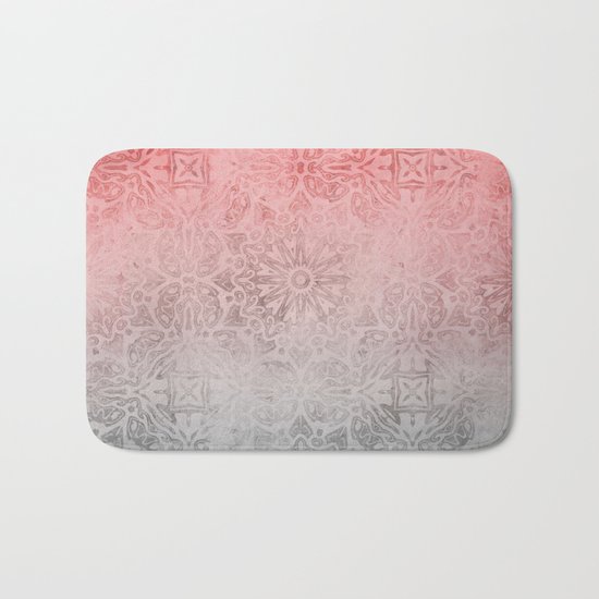 Oriental ornament pattern Rose Quartz Bath Mat