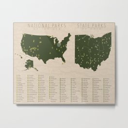 US National Parks - Ohio Metal Print | Nationalpark, Ohio, Usmap, Ohioparks, Statemap, Ohionationalparks, Parks, Parkmap, Map, Graphicdesign 