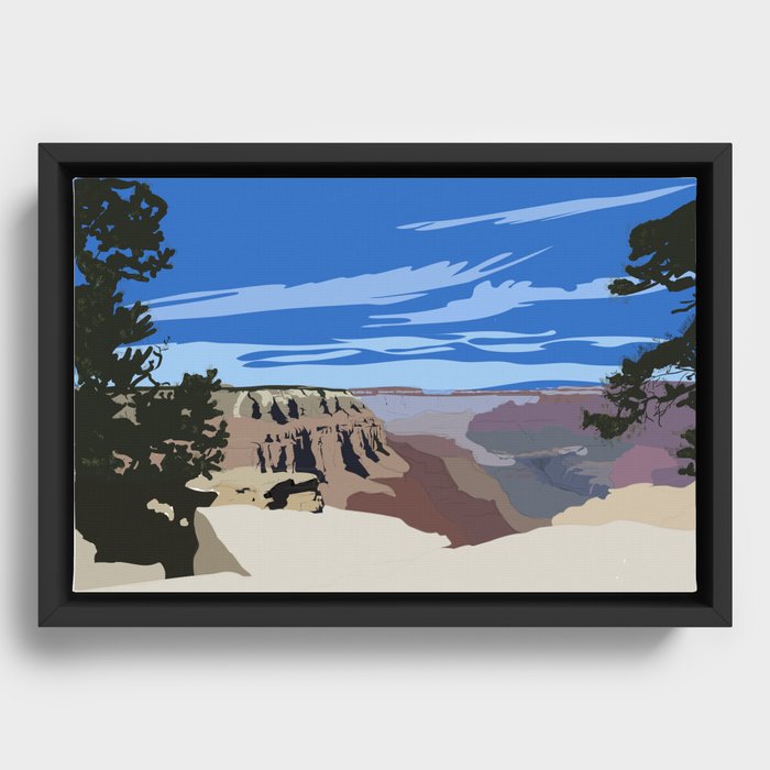 Grand Canyon Along The Rim Framed Canvas