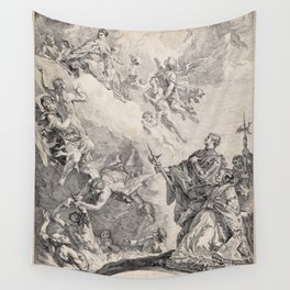 Francesco Fontebasso - Saint Gregoire delivering souls from Purgatory 1744 Wall Tapestry