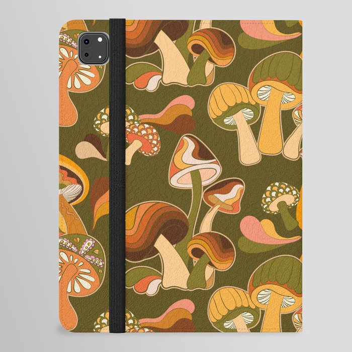 70s Mushroom, Retro Pattern iPad Folio Case
