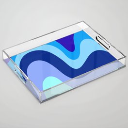 Retro Waves 1 (Blues) Acrylic Tray