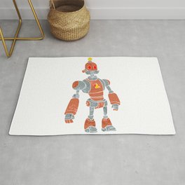 brown robot with lamp head Rug