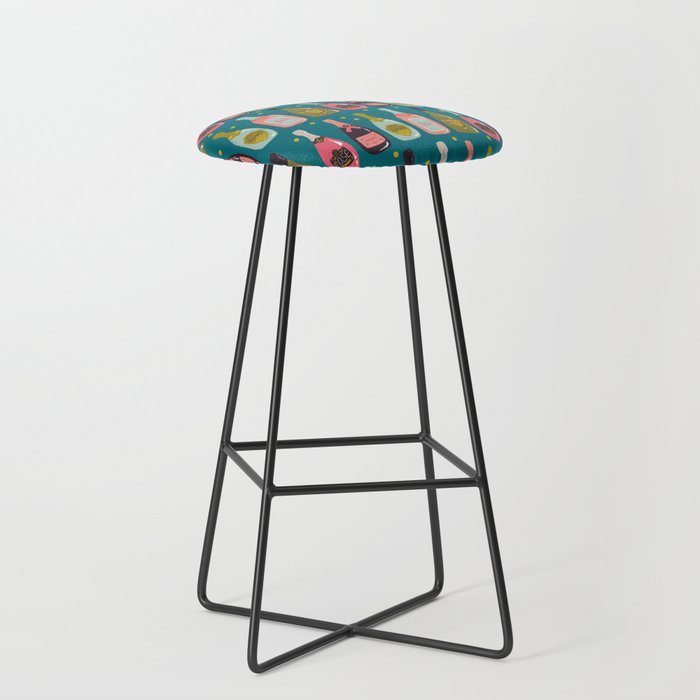 Champagne Cheers Blue Bar Stool