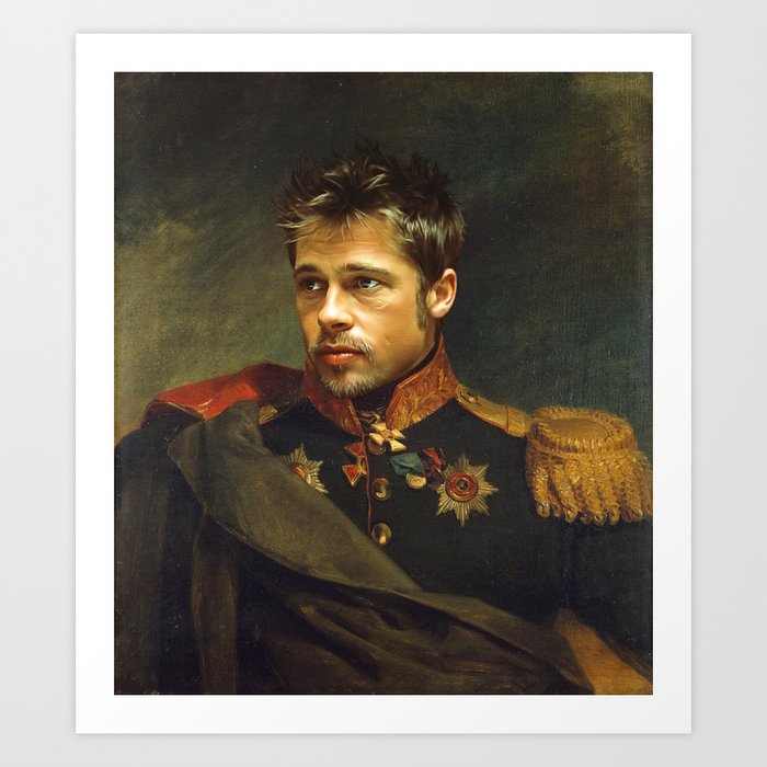 Brad Pitt - replaceface Art Print | Painting, Digital, Vintage, People