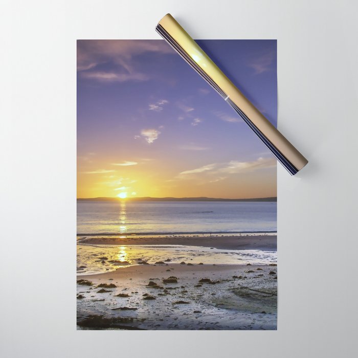 New Zealand Photography - Wonderful Sunset Over The Desolate Beach Wrapping Paper