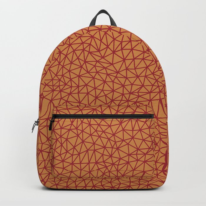 Red Orange Brown Triangle Shape Pattern 2021 Color of the Year Satin Paprika and Satin Warm Caramel  Backpack