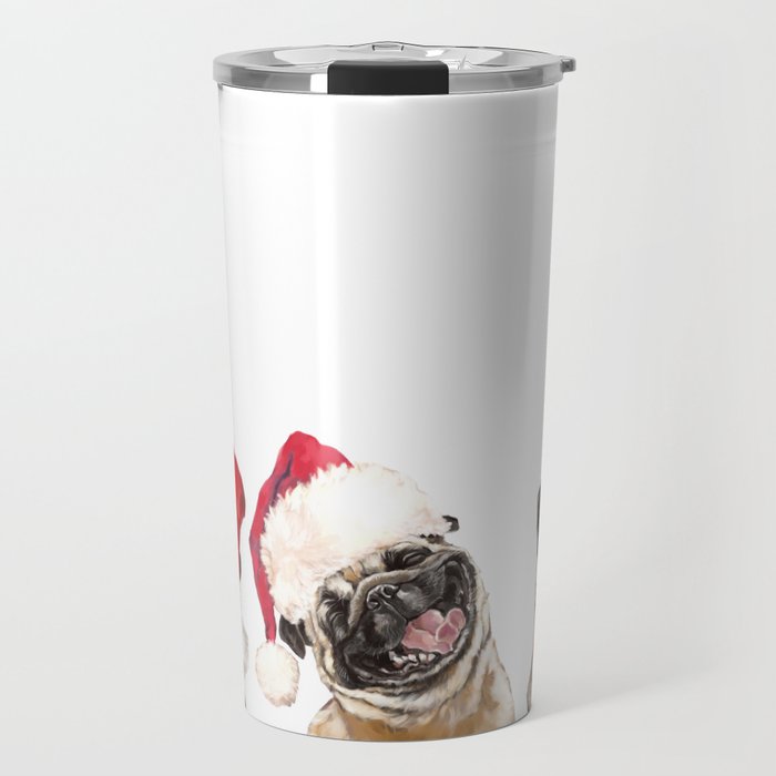 3 Emotional Pugs before Christmas Travel Mug