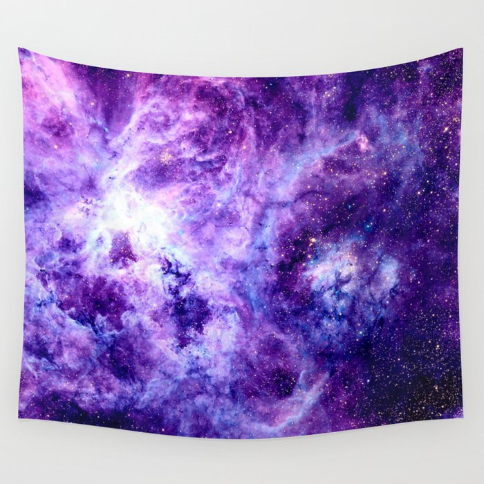 Purple Lavender Gold Tarantula Nebula Wall Tapestry