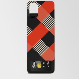 Diamond Plaid Stripes Harlequin Red Orange Black Beige Android Card Case