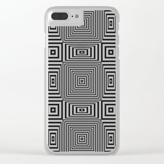 Flickering geometric optical illusion Clear iPhone Case