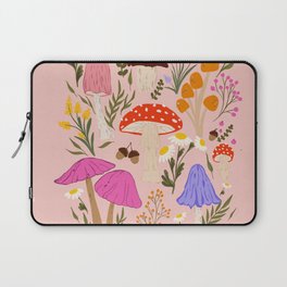 wildflowers and mushrooms illustration Laptop Sleeve