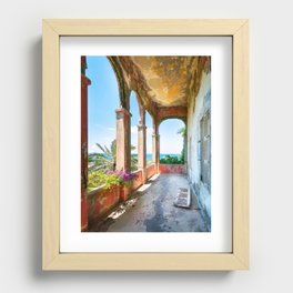 Abandoned Balcony with Sea View Recessed Framed Print