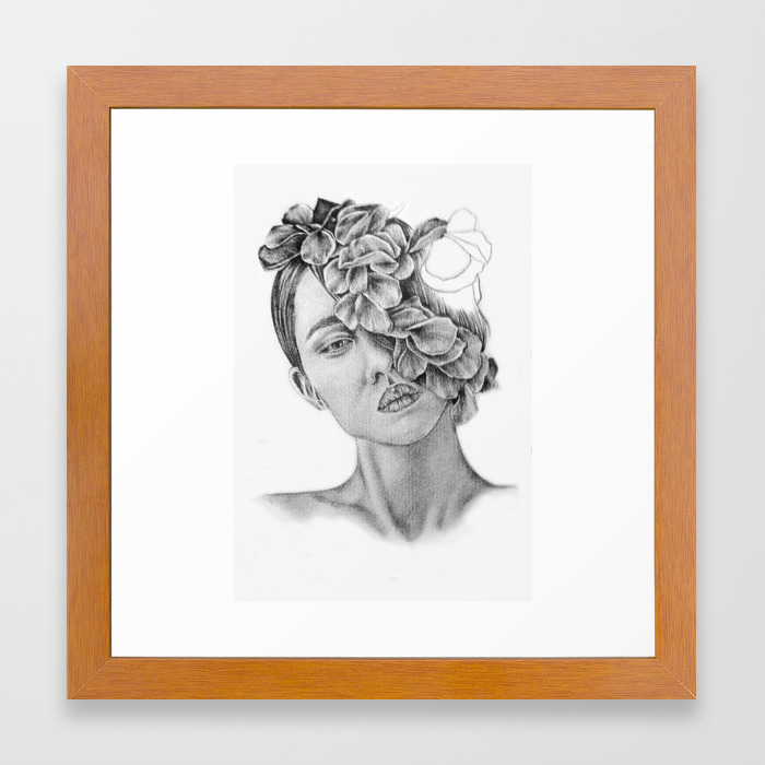 Art Pencil Drawing Illustration Portrait Model Flowers