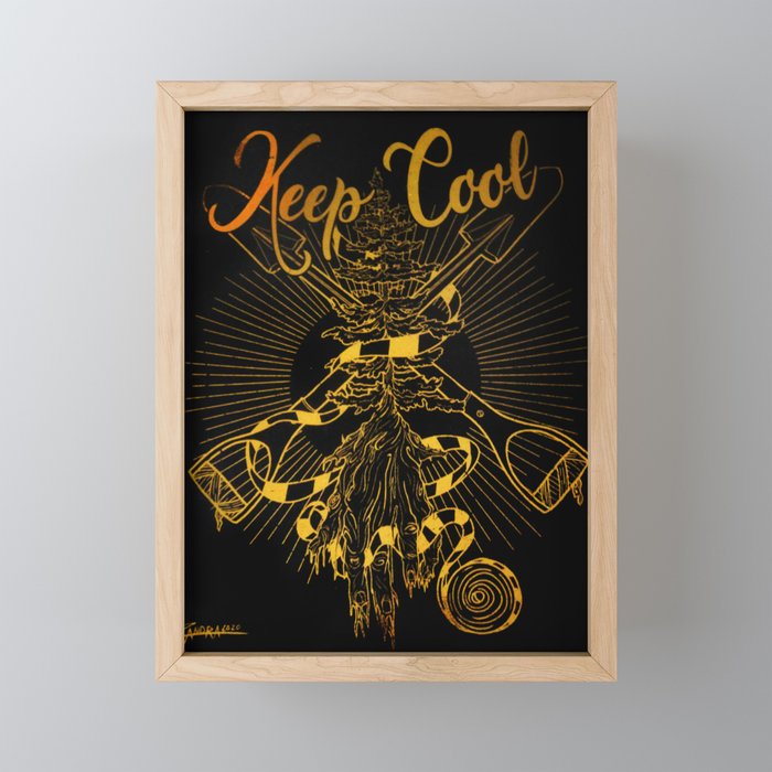 Keep Cool Gold Framed Mini Art Print