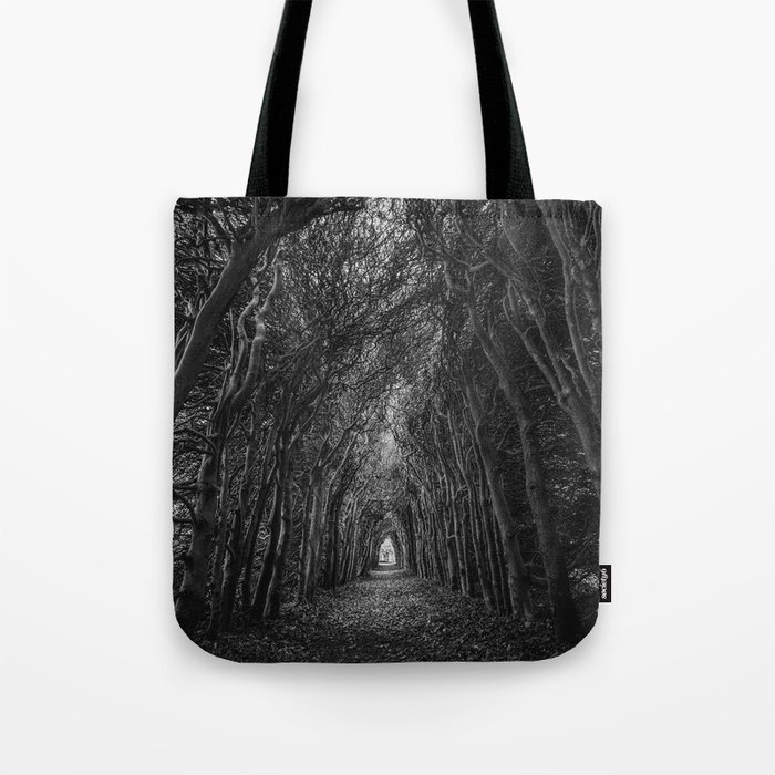 Tunnel of love; Diepenveen, Overste, Netherlands tunnel of trees art portrait nature black and white photograph / photography Tote Bag