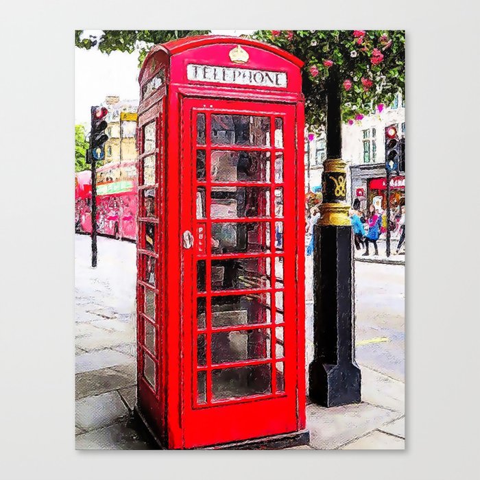 Details about   LONDON STREET RED PHONE BOX BW  PRINT ON   FRAMED CANVAS DECORATIVE  WALL ART