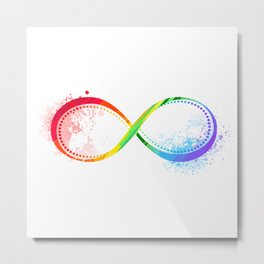 Rainbow Symbol of Infinity Metal Print | Drop, Decoration, Rainbow, Bright, Background, Sign, Spray, Color, Wet, Liquid 