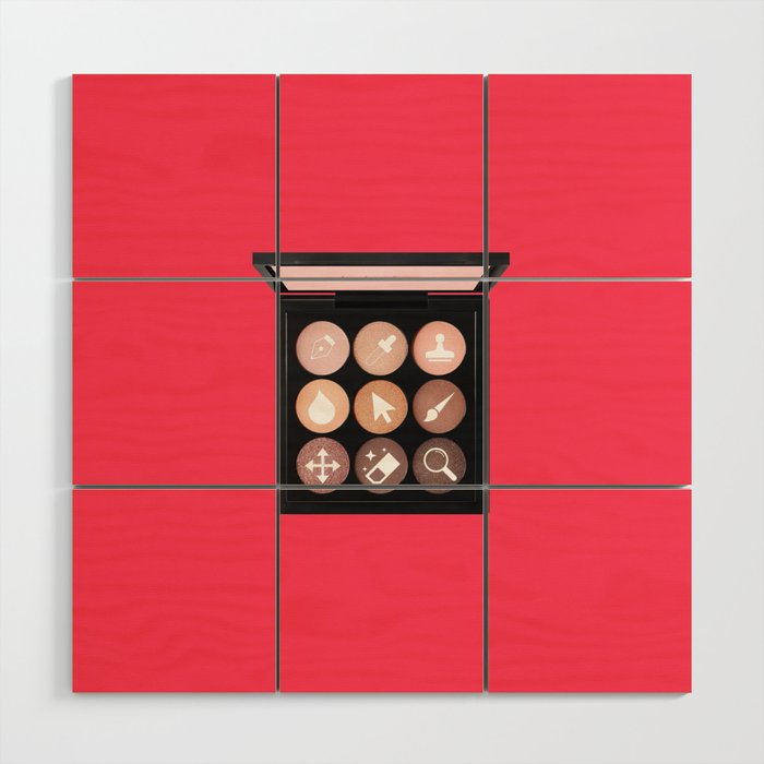 modern makeup red Wood Wall Art
