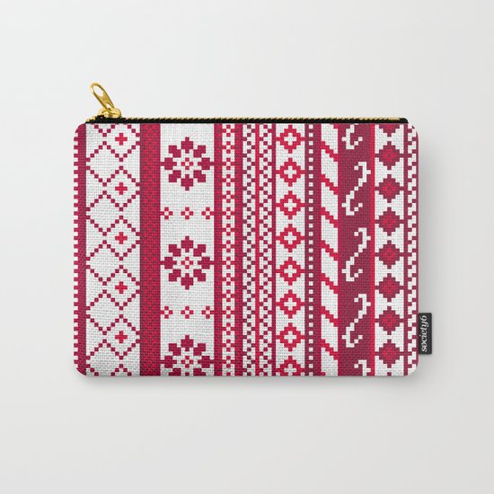 Red Fair Isle Christmas Pattern Carry-All Pouch
