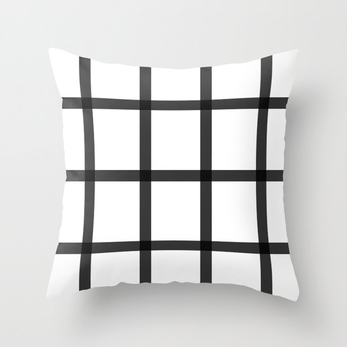 Black and white checkered art Throw Pillow