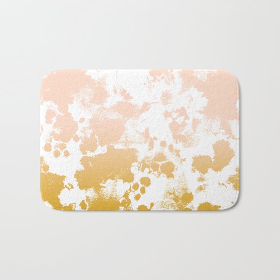 Essie - abstract minimal gold painting metallics home decor minimalist hipster Bath Mat