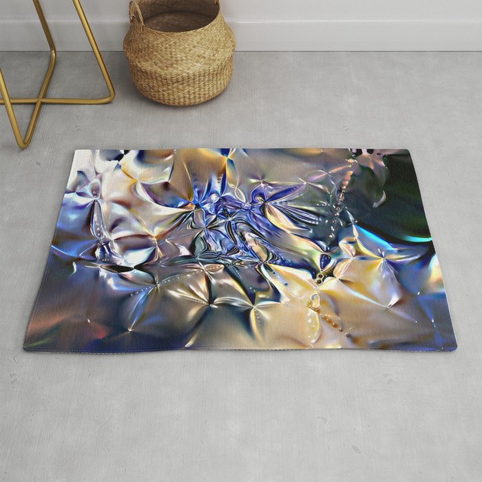 Shiny foil - haptic structure  -  abstract plastic look 207 - decor design Rug