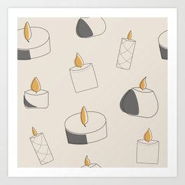 Seamless pattern with candles Art Print