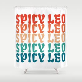 Cute Retro Spicy Leo Zodiac Star Shower Curtain