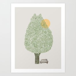 Cat and Plant 61: Cat Tree Art Print