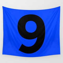 Number 9 (Black & Blue) Wall Tapestry