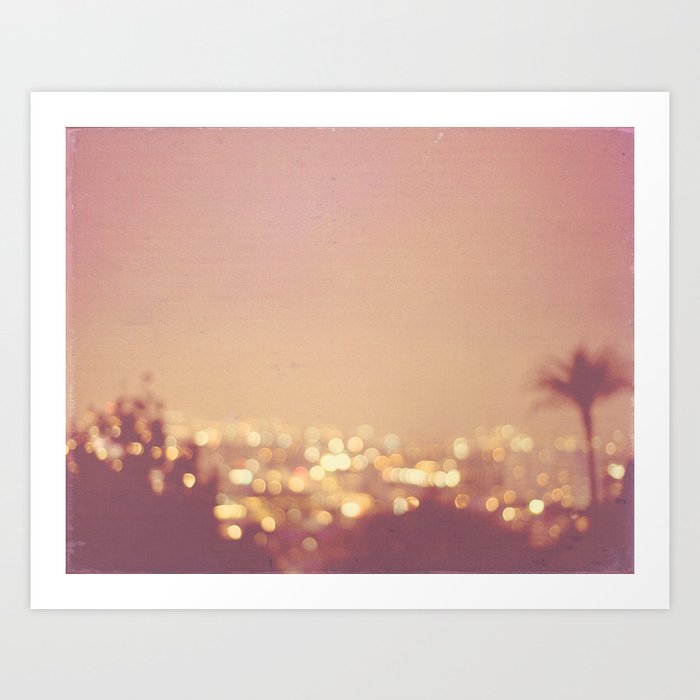 Summer Nights. Los Angeles at night photograph. Art Print