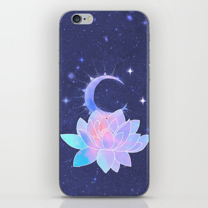 moon lotus flower iPhone Skin