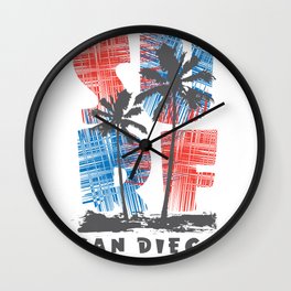 San Diego surf paradise Wall Clock