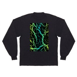 Cracked Space Lava - Yellow/Cyan Long Sleeve T-shirt