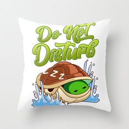 Do Not Disturb Cute Turtle Throw Pillow