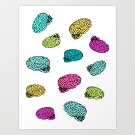 Colorful brain collage Art Print