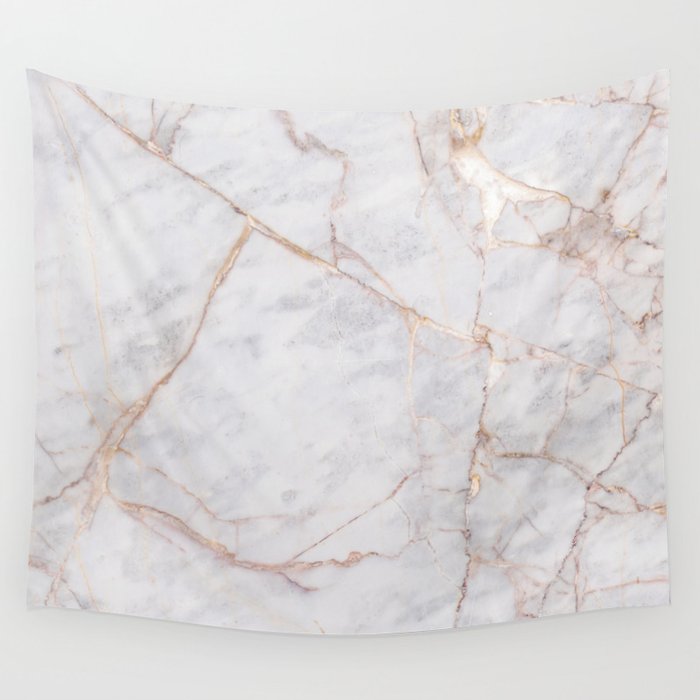 White Italian Marble & Gold Wall Tapestry