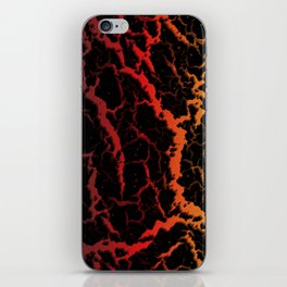 Cracked Space Lava - Black/Red/Gold iPhone Skin