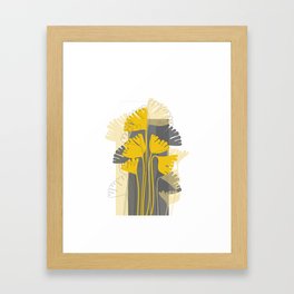 Yellow Ginkgo Biloba Leaves Framed Art Print