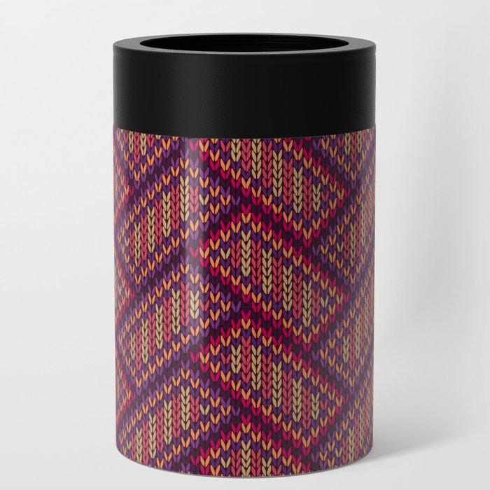Knitted Textured Pattern Purple Pink Can Cooler